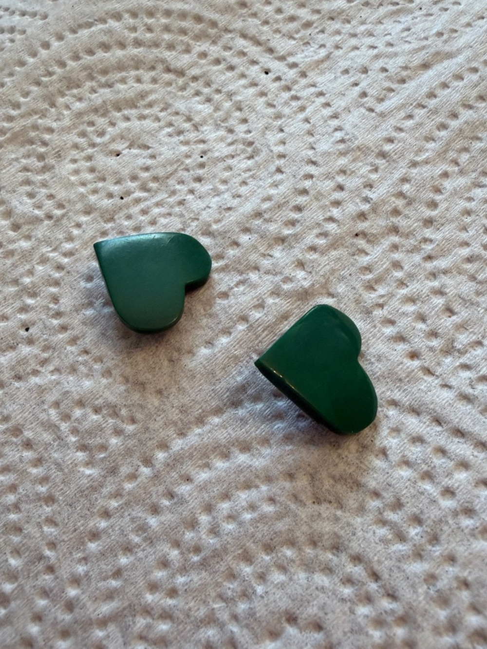 Deep Green Heart buttons